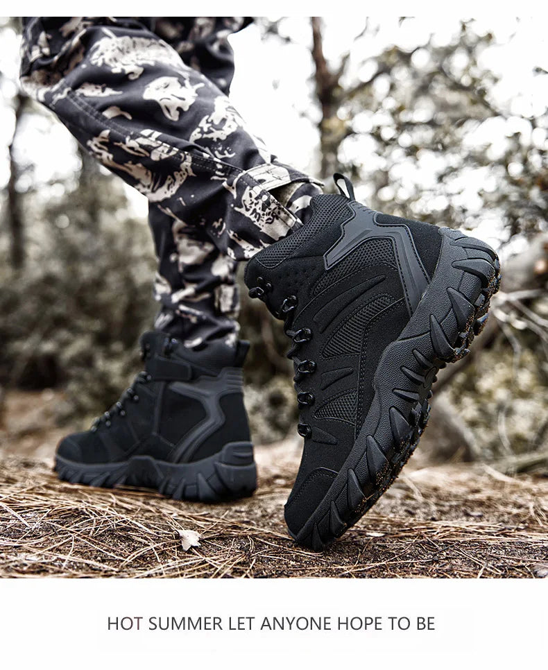 Botas de entrenamiento de combate tácticas mejoradas para hombre, zapatos de senderismo de respuesta rápida antidesgaste para acampar al aire libre, zapatillas de pesca y caza para hombre