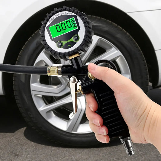 Pantalla LCD Digital para coche, bicicleta, Motor, retroiluminación LED, probador de vehículo, medidor de inflado de presión de aire de neumáticos de la UE