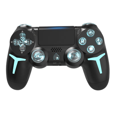 GAMINJA-controlador de juego inalámbrico con luz RGB para consola PS4, PS3, ordenador, PC, LED, Bluetooth, giroscopio de 6 ejes, doble vibración