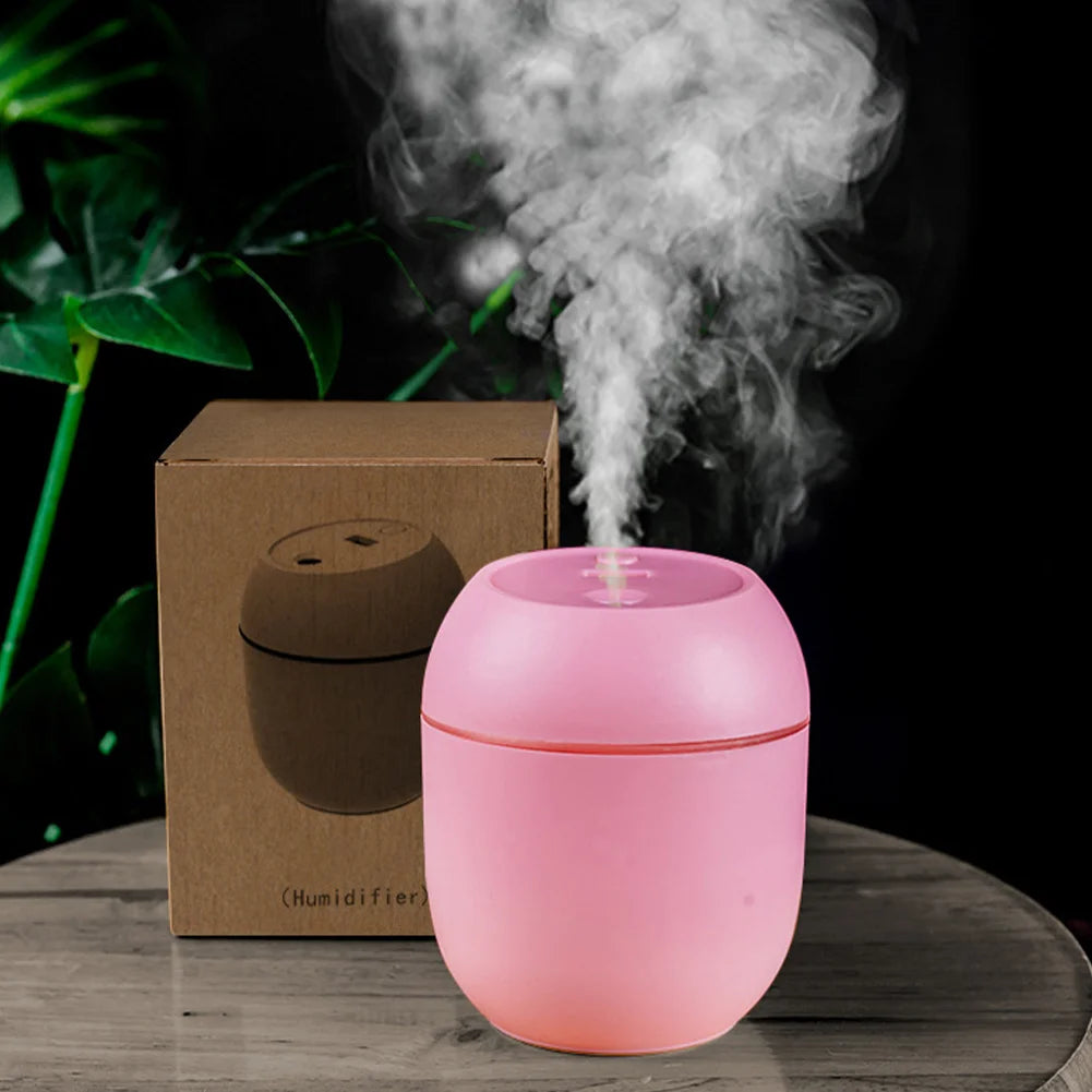 Mini humidificador de aire USB, difusor de aceites esenciales para el hogar y el coche, generador de niebla silencioso ultrasónico con lámpara LED de Color