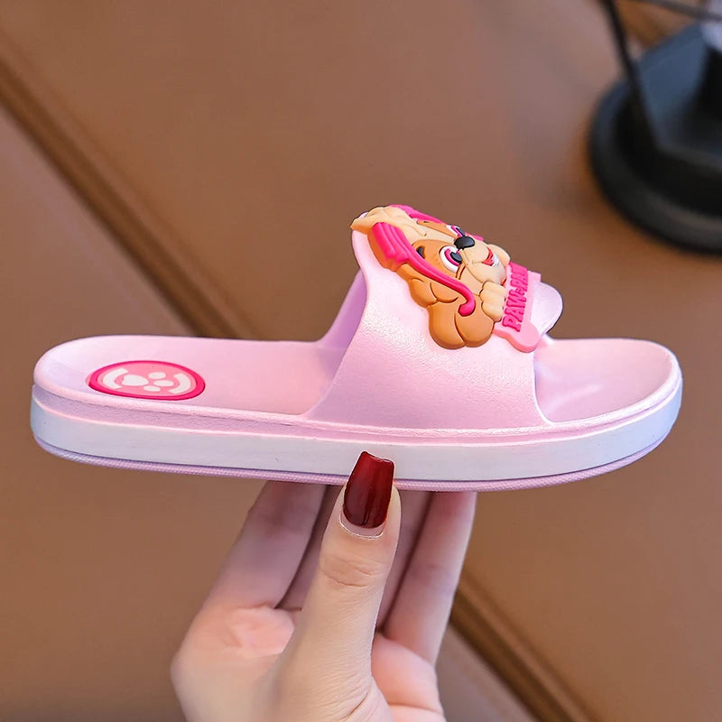 Zapatillas de Verano de la patrulla canina auténtica para niños y niñas, zapatos de playa antideslizantes, zapatillas de bebé