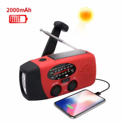 Radio de carga Solar ABS carga Solar Radio AM/FM Radio de manivela Solar luz LED de desastre Radio de luz de emergencia para Radio
