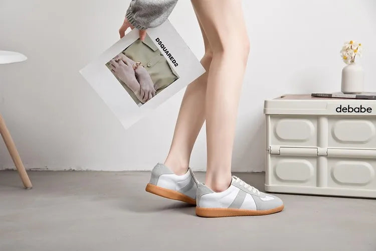 AIYUQI, zapatillas de deporte para mujer, novedad de 2025, zapatos de entrenamiento moral de cuero genuino para mujer, zapatos planos informales de primavera para mujer