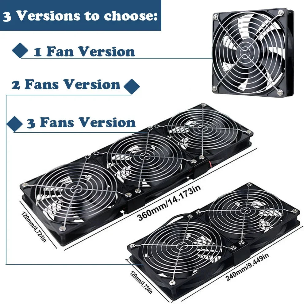 Ventilador de refrigeración con controlador, 120mm, 3000RPM, 12cm, 12V, 220V, Btc, máquina, chasis, estación de trabajo, radiador de gabinete, ventilador de servidor