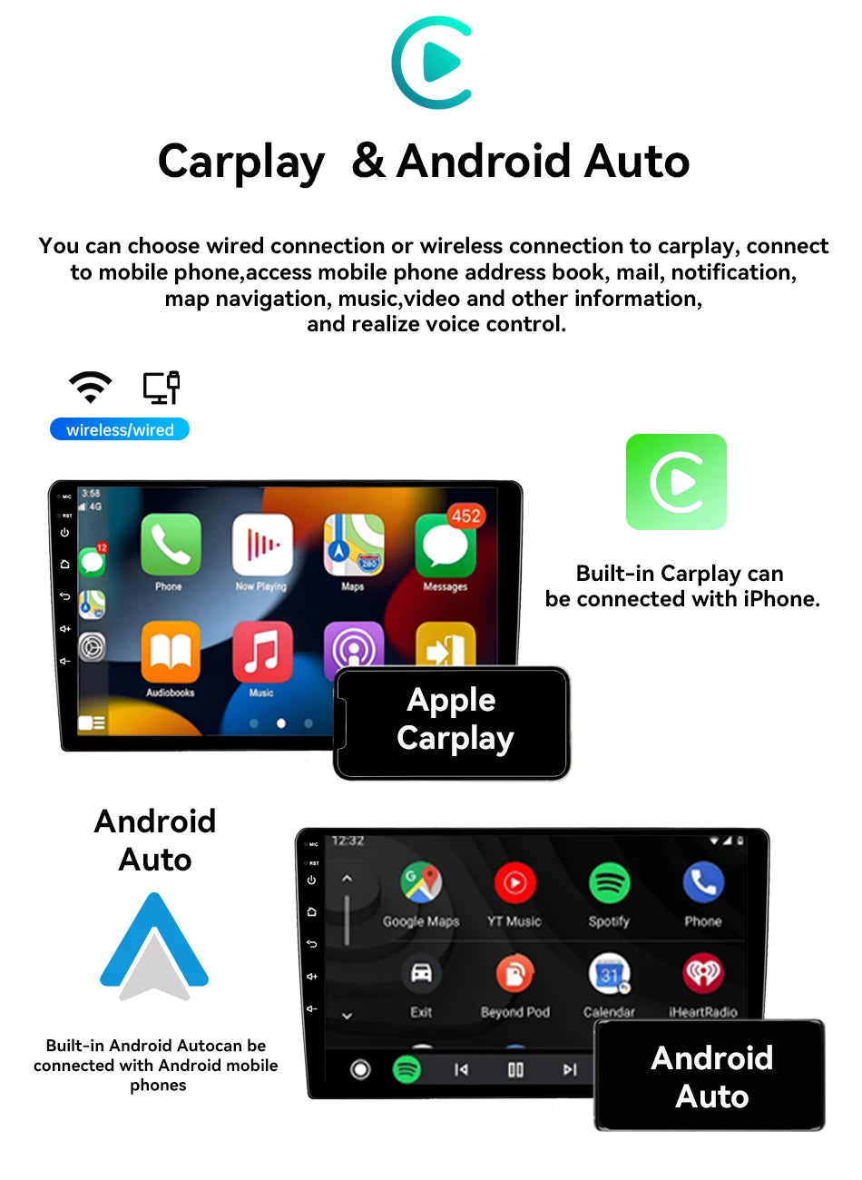 Radio Multimedia con Bluetooth para coche, con Carplay autorradio, Android, estéreo, Subwoofer, vídeo, para Citroen C5 2009-2015
