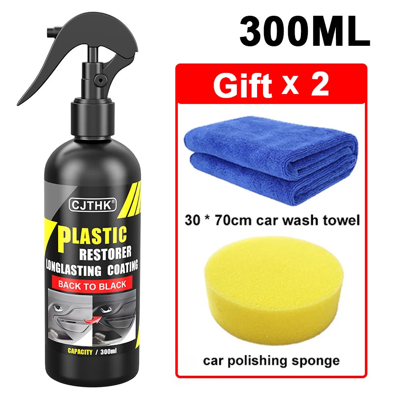 Restaurador de plástico para coche, renovador de plástico brillante de espalda a negro, revestimiento duradero, restauración de cuero, productos de limpieza de pulido automático