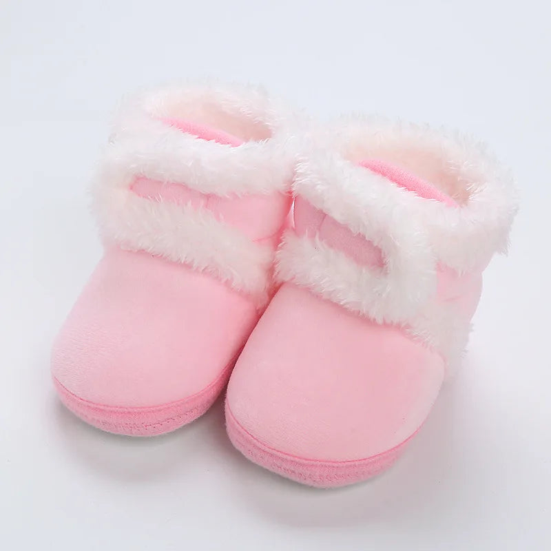 Botas cálidas de invierno para recién nacidos, zapatos de bebé, zapatillas de deporte para niños y niñas, zapatos planos de fondo suave para niños, botas de nieve cálidas de 0 a 18M