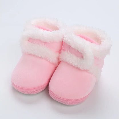 Botas cálidas de invierno para recién nacidos, zapatos de bebé, zapatillas de deporte para niños y niñas, zapatos planos de fondo suave para niños, botas de nieve cálidas de 0 a 18M