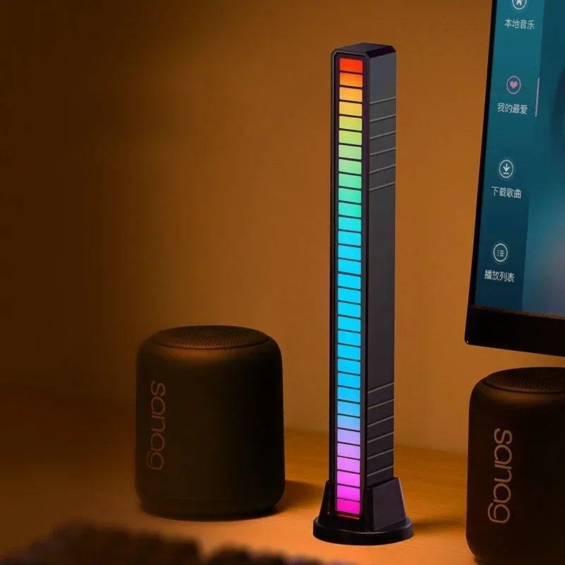 Tira de luces LED RGB, Control de sonido y música, lámpara ambiental de ritmo, luces nocturnas de ambiente para Bar, coche, habitación, TV, decoración para juegos