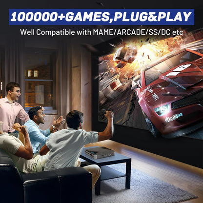 KINHANK Super Console X2 Pro Game Box Consola de videojuegos retro 100000 videojuegos para SS/MAME/DC/NAOMI con Gamepads