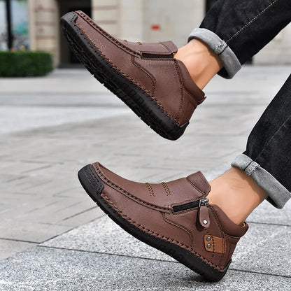 Zapatos informales de cuero de alta calidad para hombre, mocasines transpirables hechos a mano, zapatillas de deporte a la moda, mocasines, zapatos náuticos de marca de lujo