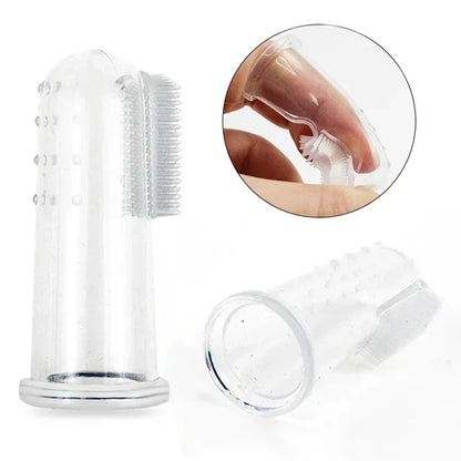 Cepillo de dientes súper suave para mascotas, cepillo para perros de peluche, herramienta para el cuidado de los dientes del sarro del mal aliento, limpieza de perros y gatos, suministros para mascotas de gel de sílice
