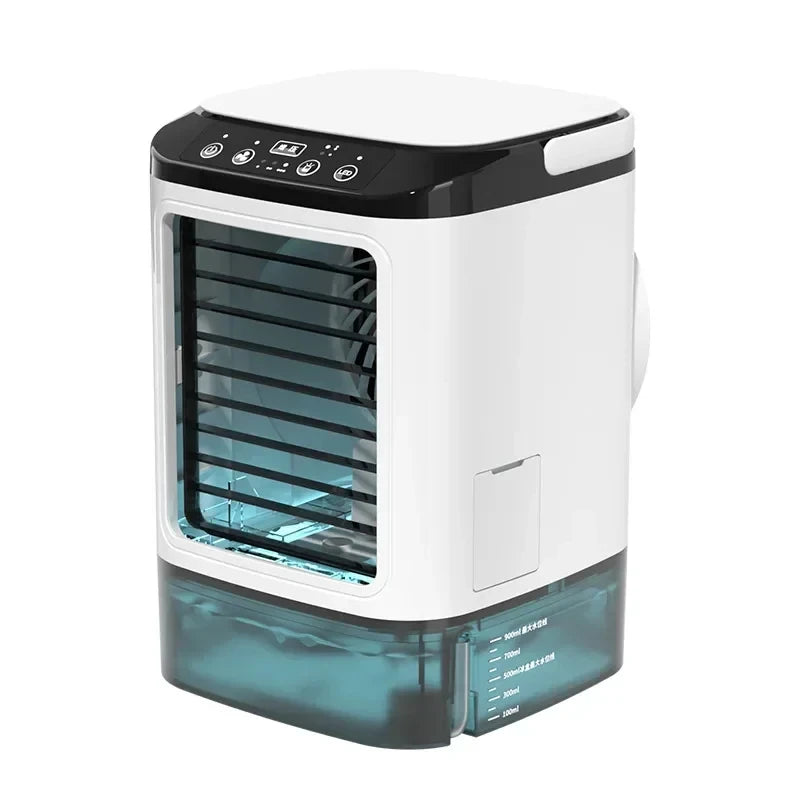 Aire acondicionado portátil, ventilador de escritorio con doble pulverización, atomización ultrasónica, Enfriador de aire silencioso de 3 velocidades, luz nocturna, ventilador eléctrico para el hogar