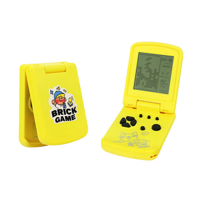 Consola de juegos electrónica de bloque, consola de juegos plegable portátil nostálgica, juguete, requiere preparar dos baterías n. ° 7 por uno mismo