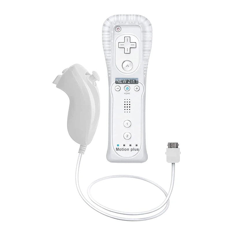 Un par de mandos a distancia con controlador Nunchuck para juegos Wii Control para consola Wii Gamepad inalámbrico con Motion Plus