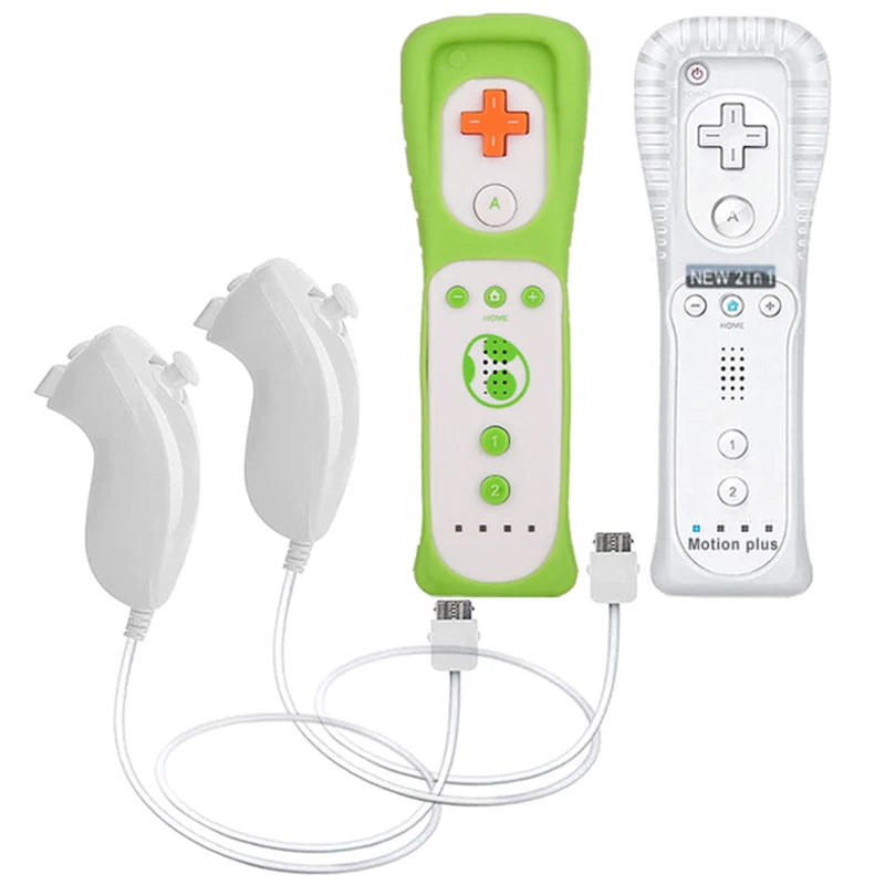 Un par de mandos a distancia con controlador Nunchuck para juegos Wii Control para consola Wii Gamepad inalámbrico con Motion Plus