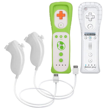 Un par de mandos a distancia con controlador Nunchuck para juegos Wii Control para consola Wii Gamepad inalámbrico con Motion Plus