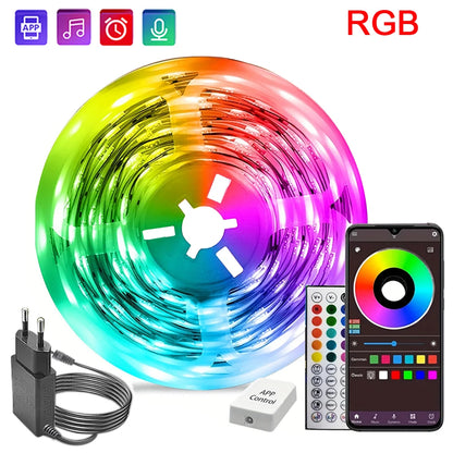 Tira de luces LED de 10m, 20m, 30m, sincronización de música, cinta de luces Led RGB para habitación, decoración de fiesta en casa, retroiluminación de TV, cinta Felxible