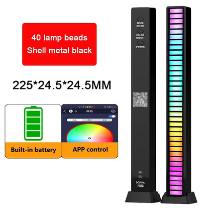 Tira de luces LED RGB, Control de sonido y música, lámpara ambiental de ritmo, luces nocturnas de ambiente para Bar, coche, habitación, TV, decoración para juegos