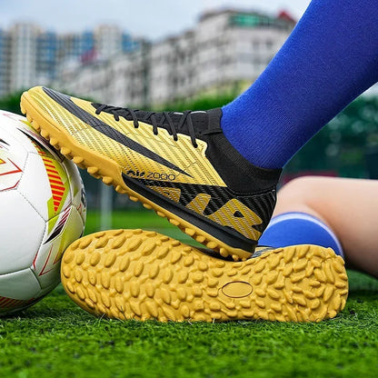 Nuevas zapatillas de deporte para hombre, botas de fútbol, botines de fútbol de caña media, zapatos de fútbol antideslizantes de alta calidad, superventas, FG/TF, fútbol sala interior