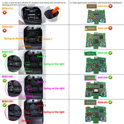 EXtremeRate 7 colores 9 modos iluminados Dpad Thumbsticks Share Home Face Buttons para controlador ps5 BDM-030 y BDM-040 y BDM-050