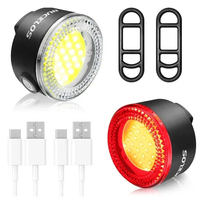 BUCKLOS luz trasera de bicicleta luz delantera 1100mAh LED COB lámpara de bicicleta impermeable USB recargable Mtb luces traseras de bicicleta de carretera piezas de bicicleta