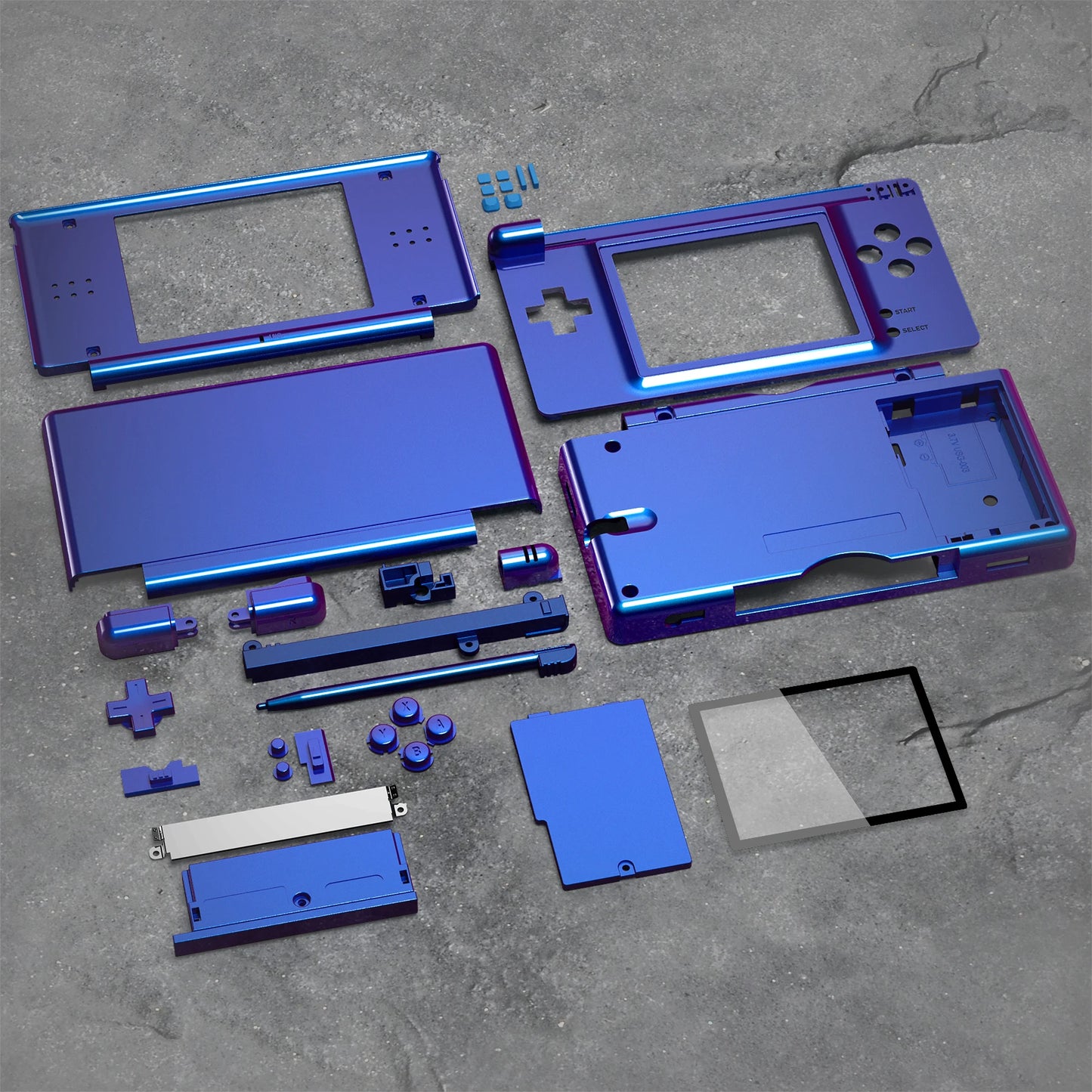 eXtremeRate Carcasa completa de repuesto para Nintendo DS Lite, funda con botones, lente de pantalla para NDSL - Serie única