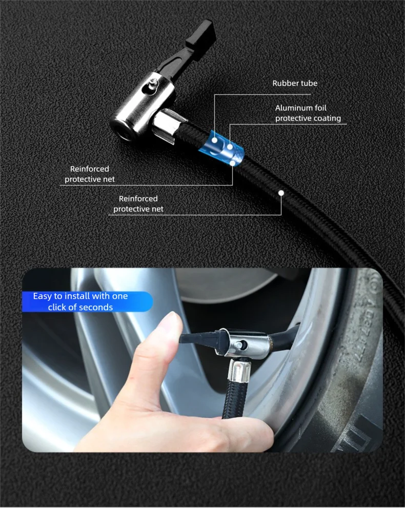 Bomba de aire montada en vehículo, pantalla Digital inteligente, inflador de neumáticos de alta resistencia, bomba de aire portátil de 12V, suministros para automóviles