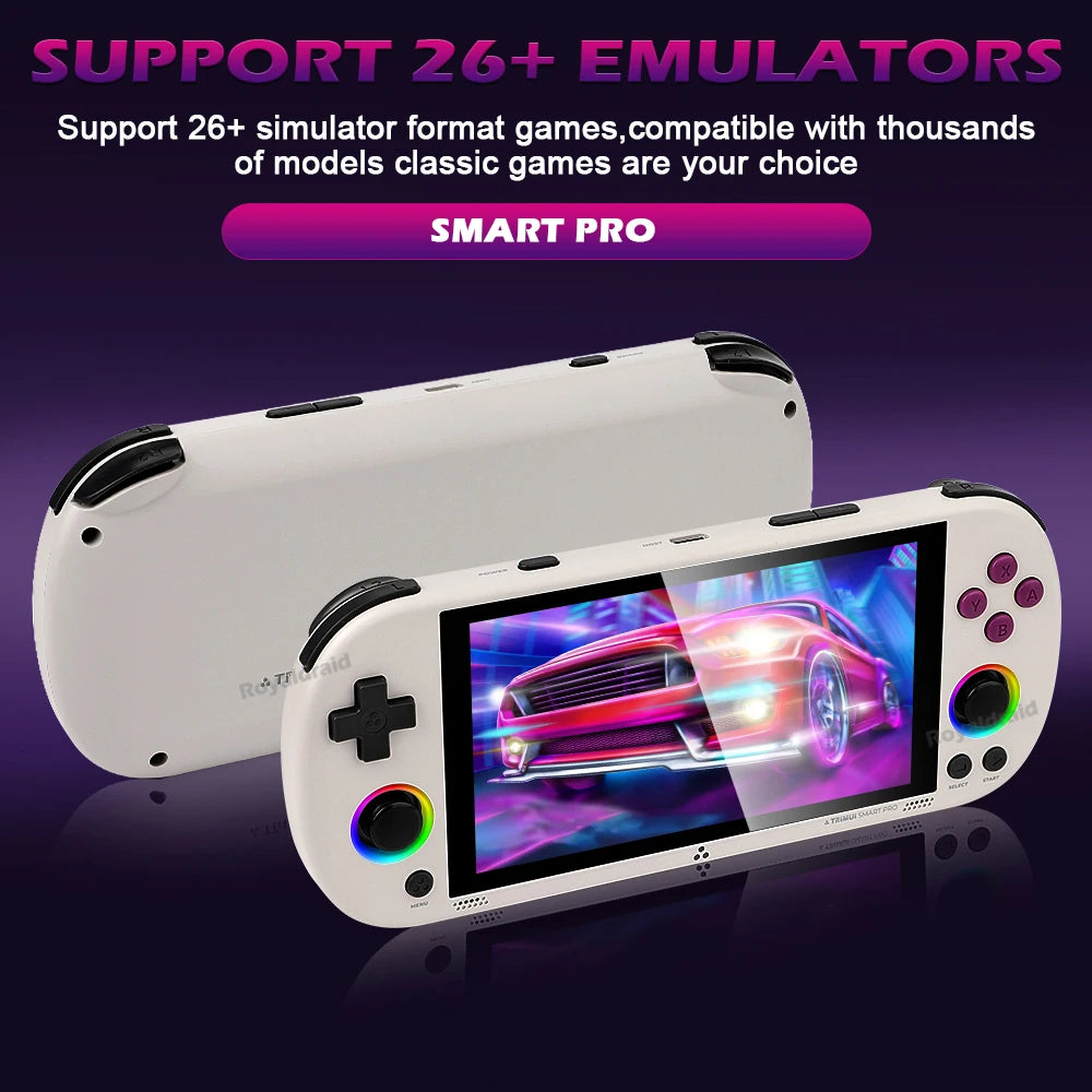 Consola de juegos portátil Trimui Smart Pro, 128G, 256G, pantalla IPS de 4,96 pulgadas, sistema Linux, Joystick, iluminación RGB, reproductor de videojuegos Retro, nuevo