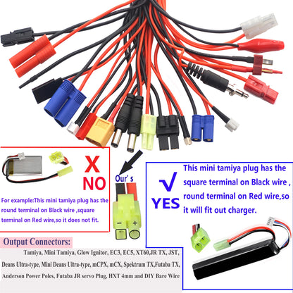 Adaptador de cargador múltiple de batería Lipo 19 en 1 RC, convertidor de Cable de repuesto para cargador de batería Lipo de coche Traxxas Tamiya RC