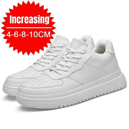 PDEP, nuevos zapatos con aumento De altura para Hombre, Zapatillas con elevador Invisible De 10cm, Zapatillas deportivas De cuero blanco, Zapatillas De Hombre talla grande 46