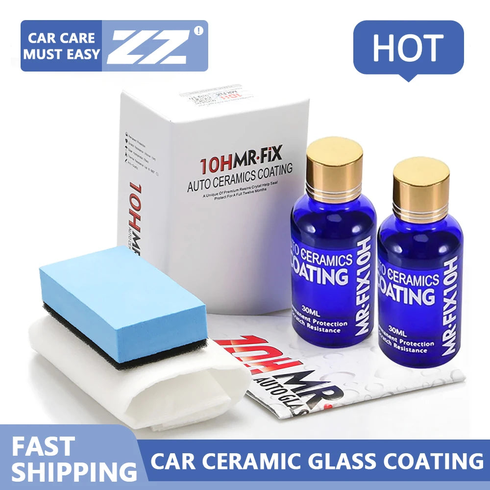 2 uds 30ml 10H antiarañazos revestimiento de vidrio cerámico para automóvil pintura hidrofóbica líquida cuidado esmalte recubrimiento súper detallado para estilo de coche