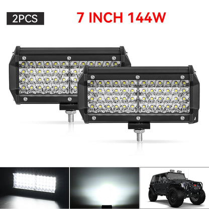 Barra de luz LED de trabajo, faro LED de 12-24V, foco de coche, lámpara antiniebla de diodo para Atv, Tractor, motocicleta, accesorios todoterreno, 4x4, 1/2/4 unidades