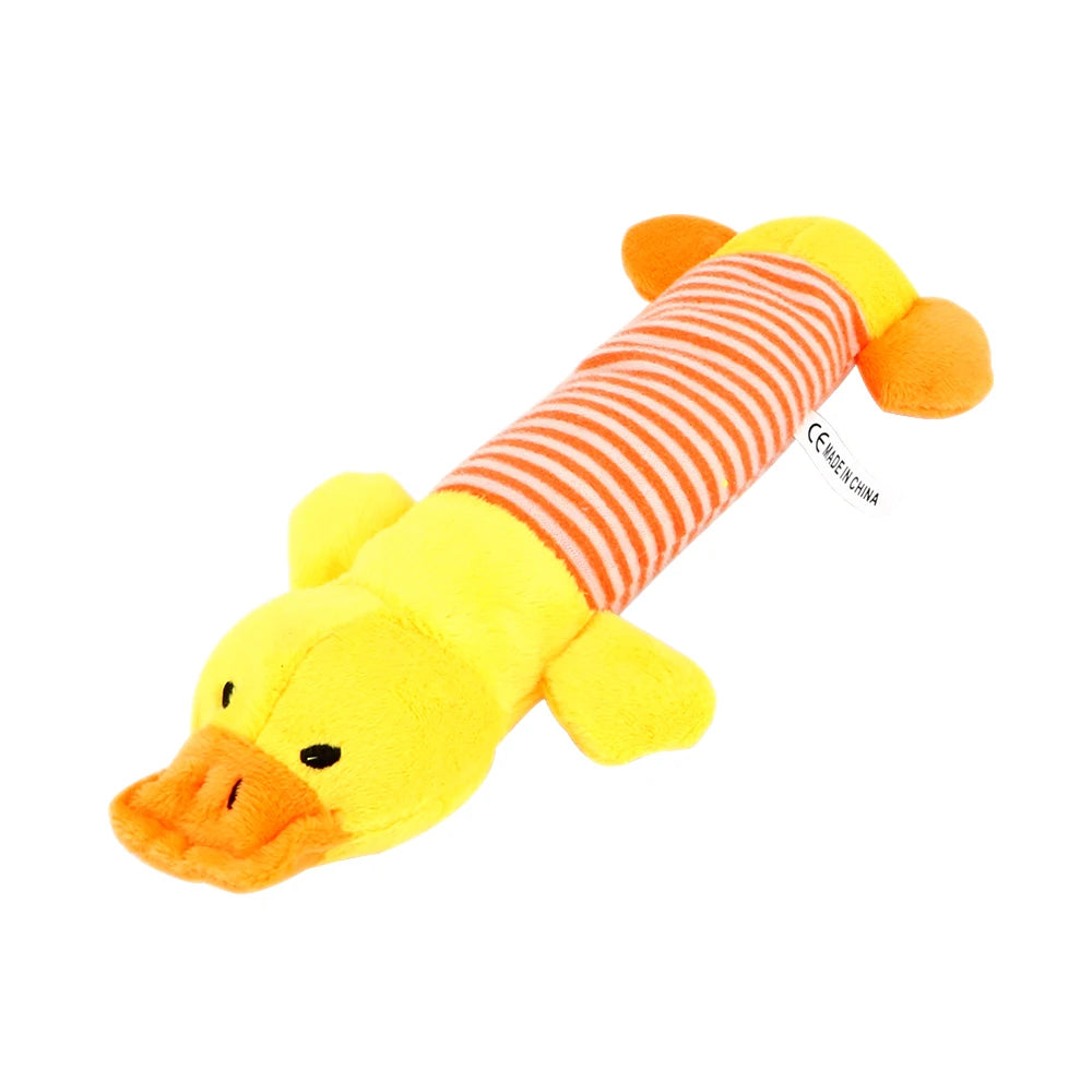 Apto para todos los mascotas, juguetes de lana para perros y gatos, muñecas populares con sonido para masticar, elefante, pato, cerdo, mascota, divertidos juguetes de peluche