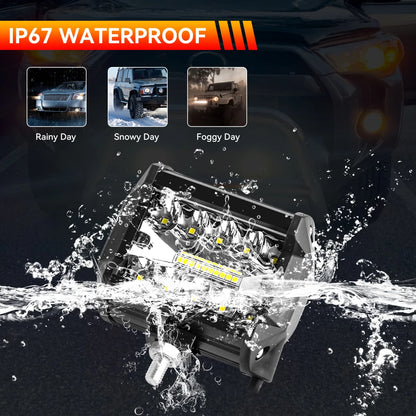 Barra de luz LED de trabajo, faro LED de 12-24V, foco de coche, lámpara antiniebla de diodo para Atv, Tractor, motocicleta, accesorios todoterreno, 4x4, 1/2/4 unidades