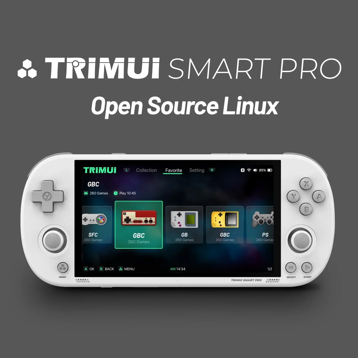Trimui Smart Pro consola de juegos portátil pantalla IPS de 4,96 pulgadas sistema Linux Joystick iluminación RGB Smartpro reproductor de videojuegos Retro regalo