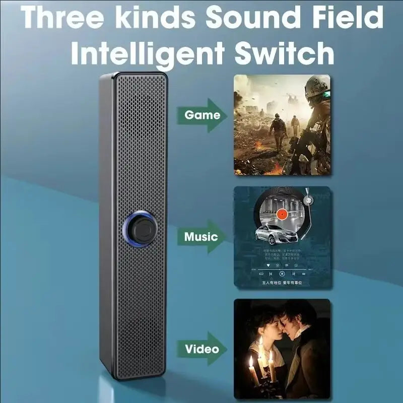 Barra de sonido para PC, altavoz con cable y Bluetooth, barra de sonido alimentada por USB para TV, Pc, portátil, juegos, sistema de Audio envolvente para cine en casa