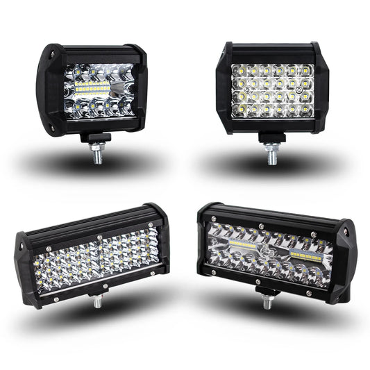 Barras de luz Led todoterreno combinadas de 4/ 7 pulgadas y 120W, haz de inundación para trabajo, conducción, barco todoterreno, coche, Tractor, camión, 4x4, SUV, ATV, 12V, 24V