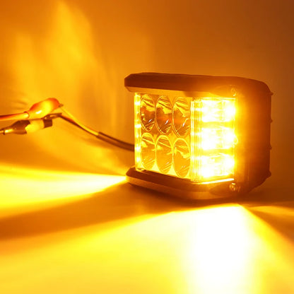 NLpearl-luz LED de trabajo de 4 ", doble cara, lámpara estroboscópica blanca y ámbar, luz intermitente todoterreno para coche, camión, camioneta, barco, Suv