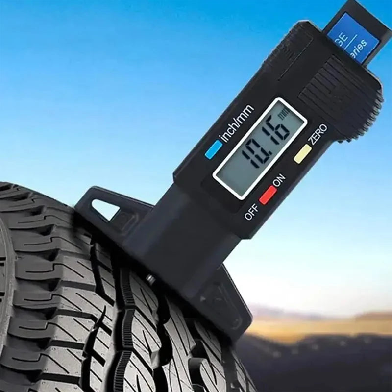 Calibrador de profundidad Digital, medidor de profundidad de la banda de rodadura, LCD, medidor de banda de rodadura de neumáticos para neumáticos de coche, herramienta de medición de 0-25mm, herramientas de reparación de