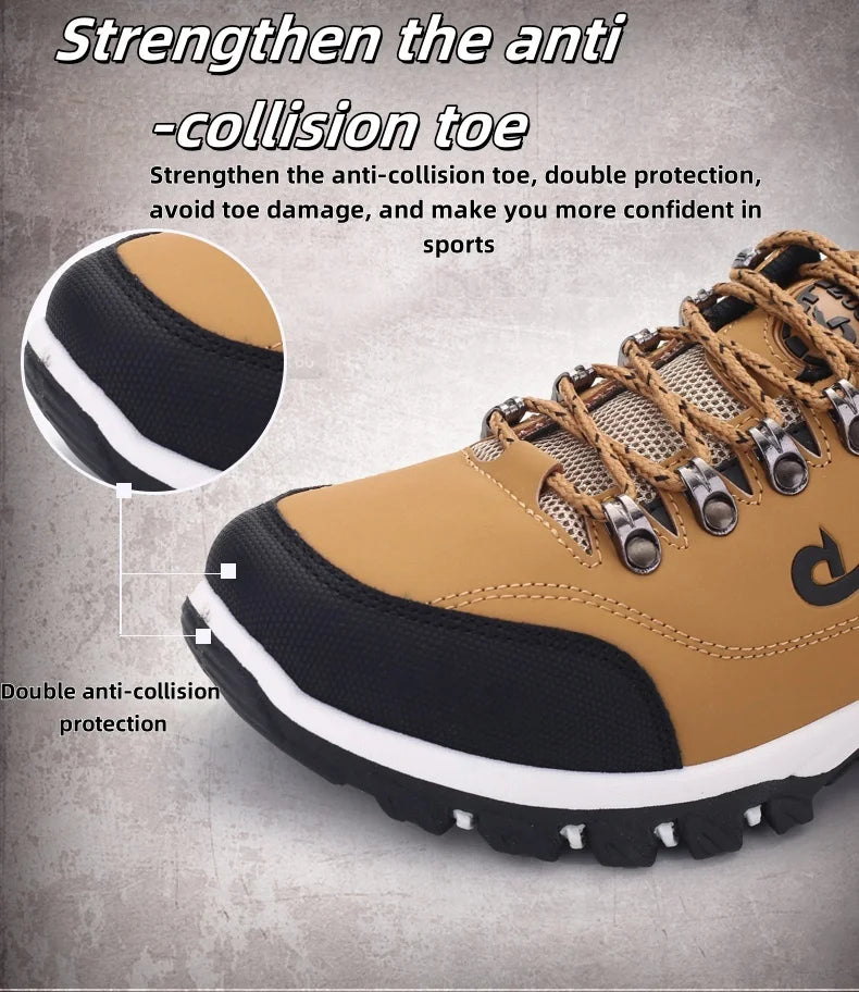 Modelos de otoño e invierno, zapatos de senderismo impermeables para hombres, zapatos deportivos de cuero PU para exteriores, resistentes al desgaste, para caminar, tácticos