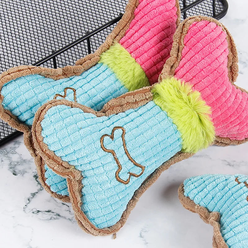 1 juguetes chirriantes para perros, juguete para masticar para perros de peluche con huesos para cachorros de razas pequeñas y medianas, masticadores agresivos para mascotas, juego de limpieza de dientes