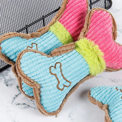 1 juguetes chirriantes para perros, juguete para masticar para perros de peluche con huesos para cachorros de razas pequeñas y medianas, masticadores agresivos para mascotas, juego de limpieza de dientes