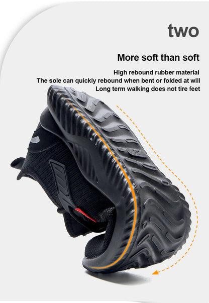 Zapatillas de trabajo con punta de acero para hombre, zapatos de seguridad, botas de trabajo a prueba de perforaciones, calzado Indestructible de moda