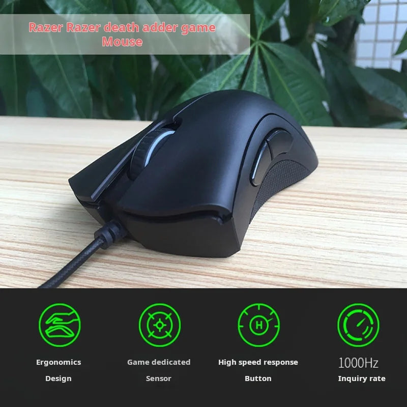 Razer DeathAdder Essential Ratón para juegos por cable/ratones con cable 6400DPI 5 botones independientes para ordenador portátil PC Gamer