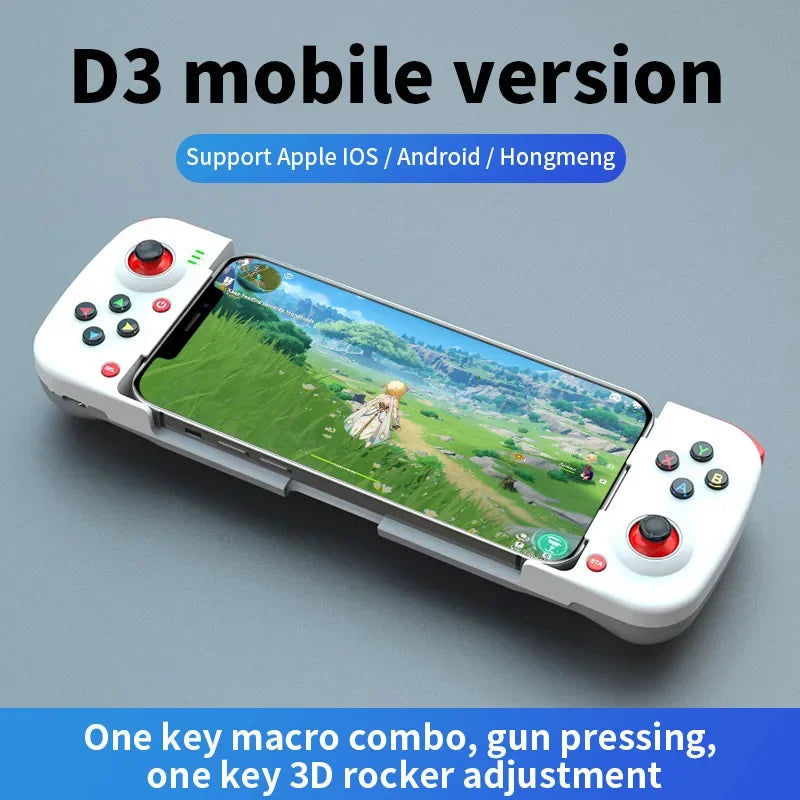 Mando inalámbrico D3 BT5.0, controlador de juego extensible para teléfono móvil, Android IOS, Joystick Eat Chicken Gamepad para PS4 SwitchPC