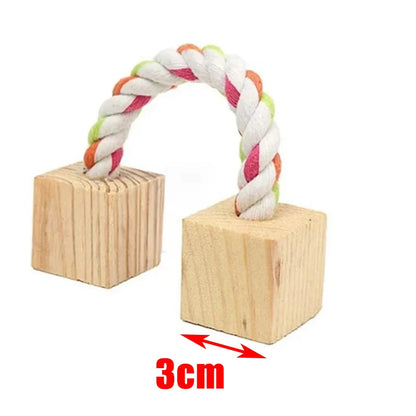 conejillo de indias, conejo, hámster, Animal PEQUEÑO, juguetes con rodillo para mascotas, mancuernas de pino de madera Natural, monociclo, campana para masticar, bola trenzada