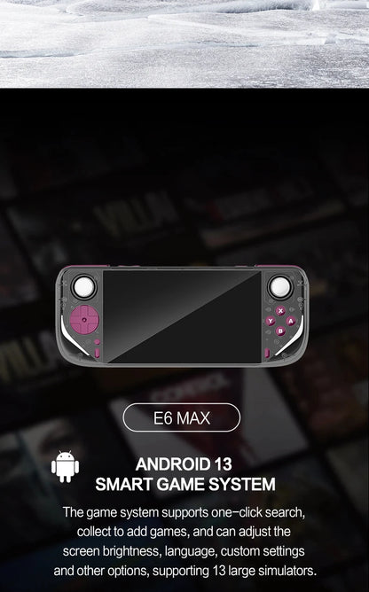 2025 E6MAX Android prácticos jugadores de juegos portátiles pantalla táctil de 8 núcleos y 64 bits 4 + 32GB Retro nostálgico máquina de juego de pantalla de 5 pulgadas