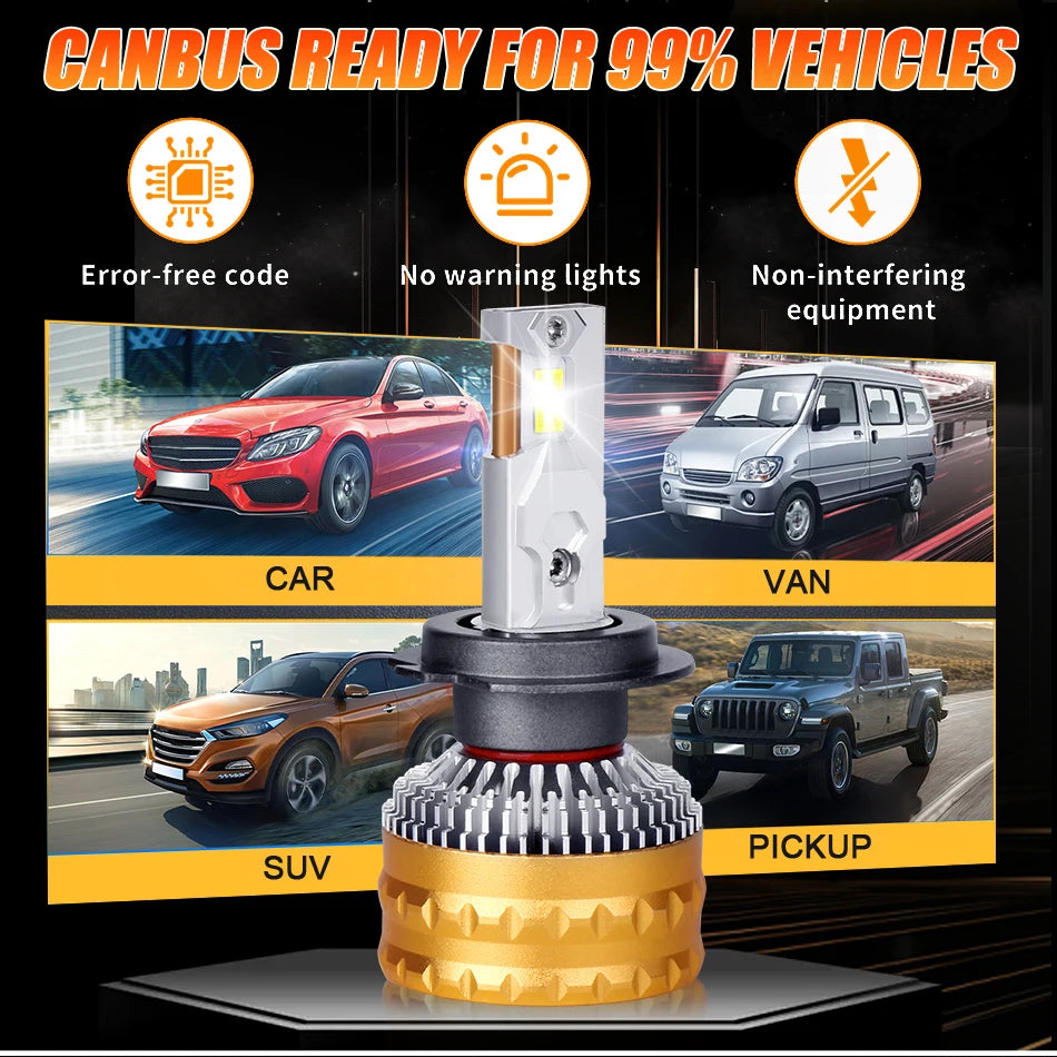 2700W H1 faro LED 3500000LM Led Canbus lámparas de coche H4 H7 H11 H8 9005 9006 HB3 HB4 9012 HIR2 luces antiniebla luz de coche 2 tubos de cobre