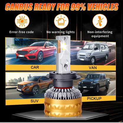 2700W H1 faro LED 3500000LM Led Canbus lámparas de coche H4 H7 H11 H8 9005 9006 HB3 HB4 9012 HIR2 luces antiniebla luz de coche 2 tubos de cobre